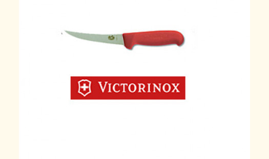 5" Boning Knife Red with Narrow Curved Blade 